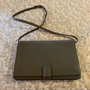 Susan Gail Crossbody Handbag Gray Leather Vintage